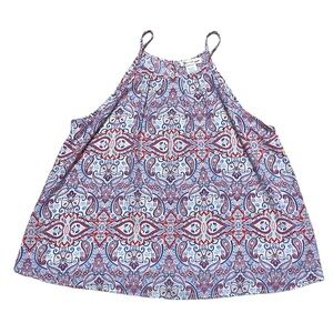 Forever 21 R2D Camisole Tank Top Women’s M Patriotic Paisley Blouse Casual Shirt